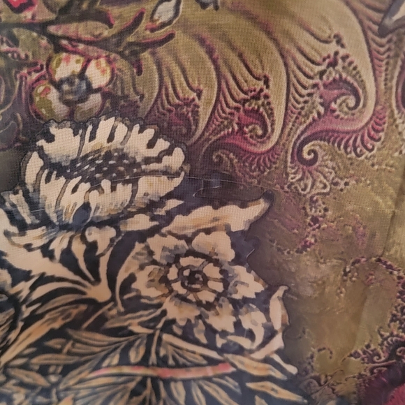 L Forest Fairy Soft Surroundings Boho Floral Hippie Gypsy Sheer Long Cardigan - Picture 4 of 6